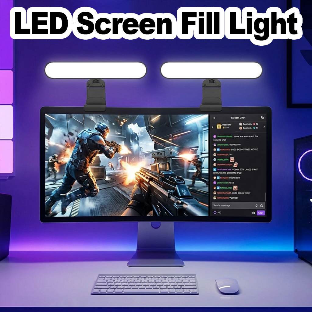 Desk Setup Videos - Luminária LED Touch Dimmable para Tela