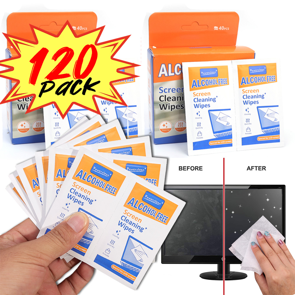 Monitor Cleaning Kit - 10-120 Unidades de Lenços Descartáveis Portáteis