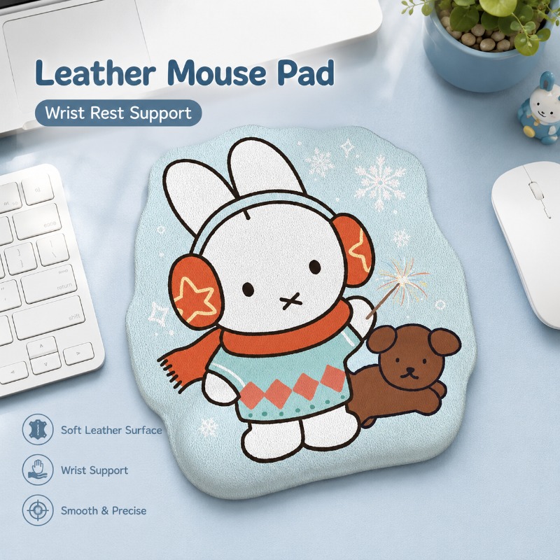 Desk Setup Computer - Mouse Pad de Couro Anime Miffy
