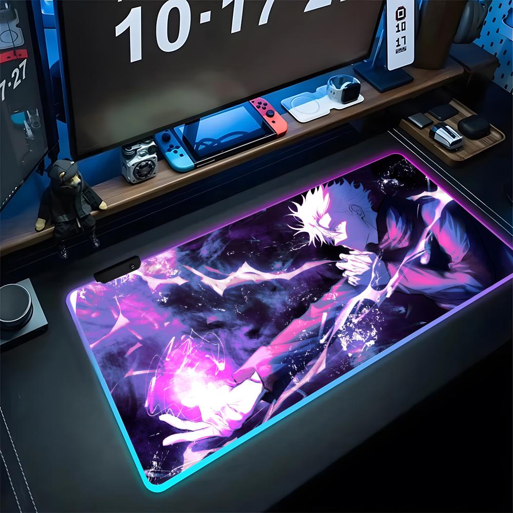 Desk Setup Rgb - Mouse Pad Gamer RGB Anime Jujutsu