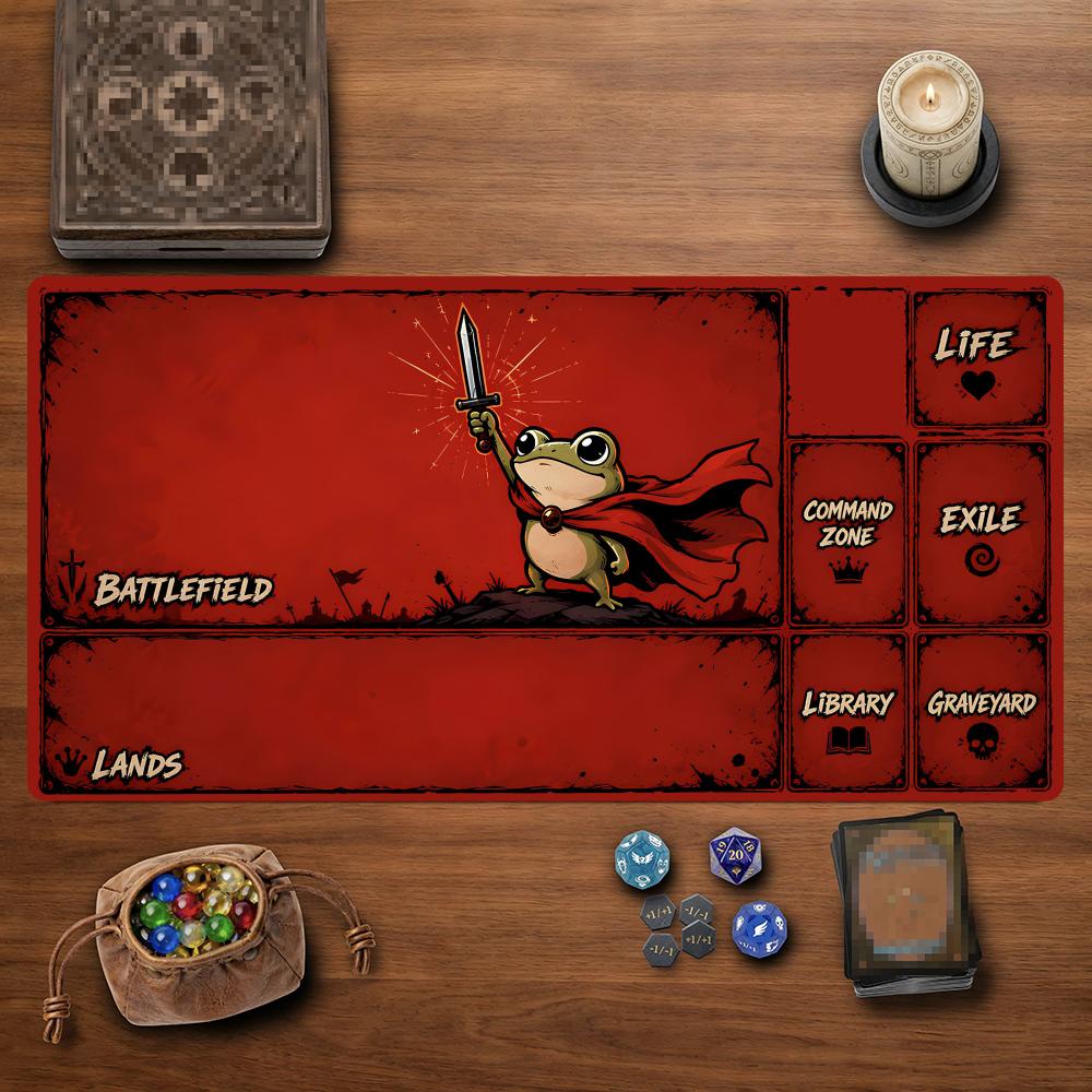 Desk Setup Red - Tapete de Jogo Red Cape Sword