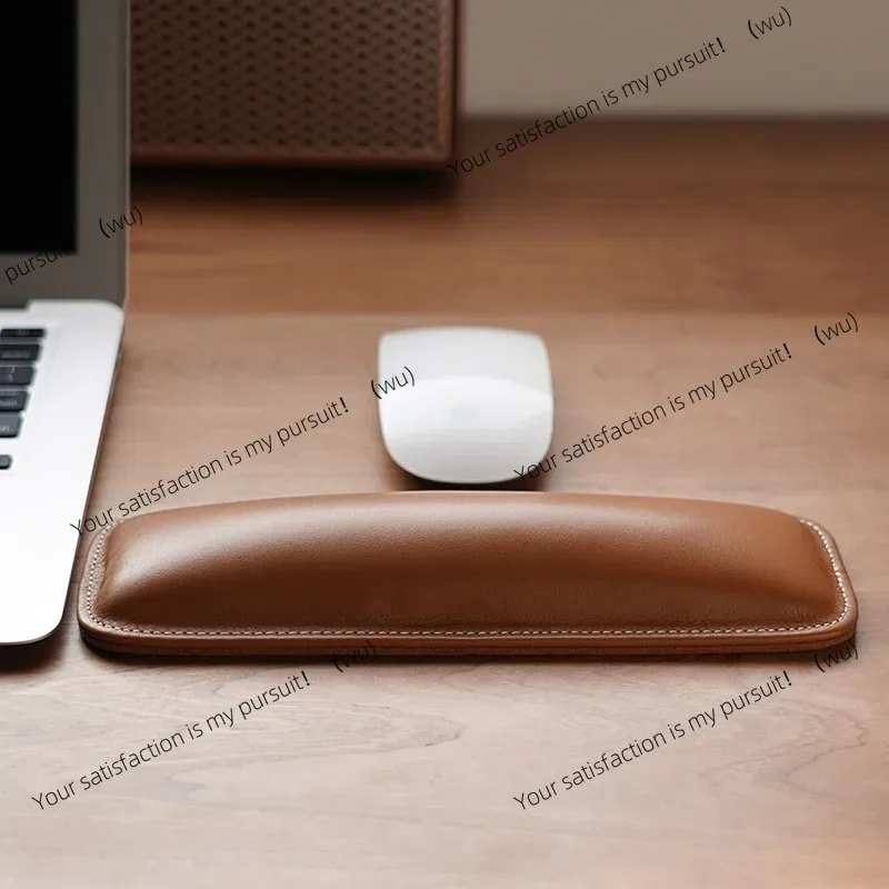 Ergonomic Desk Setup Keyboard - ZOCI-repos de pulso de couro genuíno