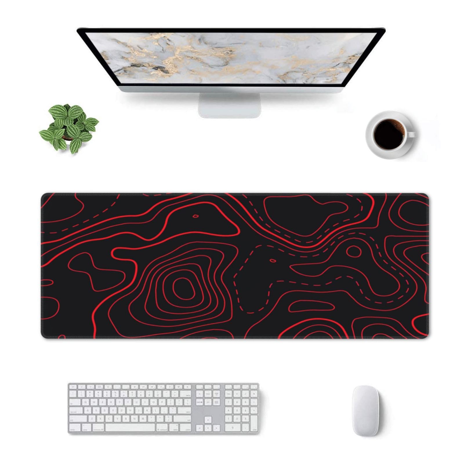 Tapete de mouse para jogos top - Desk Setup Red avaliação e preço