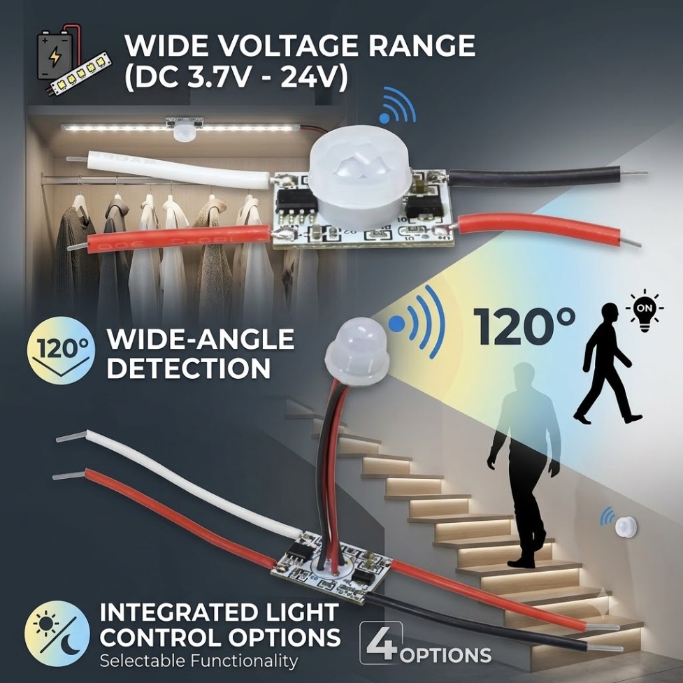Sensor de Movimento PIR 5V/12V - Desk Setup Led Strip avaliação e preço