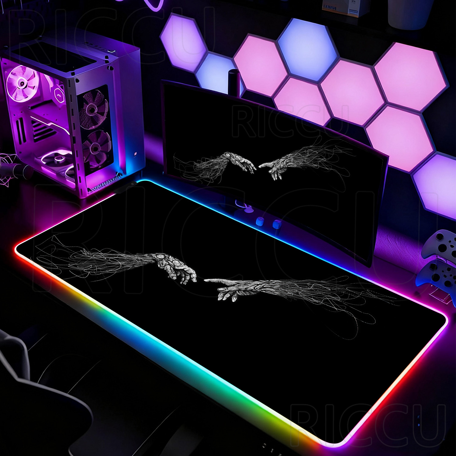 Mouse Pad RGB XXL HD Grande Pr - Desk Setup Rgb avaliação e preço
